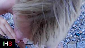 Brunette and blonde girls banged hard at seaside by hot guy! 🔥