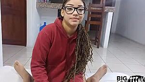 Stepsister Turns 18, Begs for First Anal Porn Video with Creamy Pussy