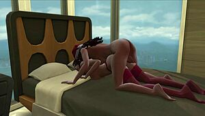 Check Out This Christmas Morning Fuck Session Featuring Lesbian And Shemale Action