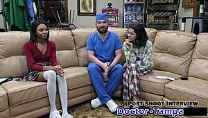 Dr. Tampa Tests Solana as Human Guinea Pig Backstage