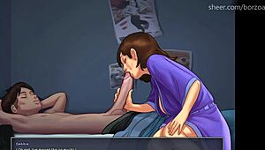 Stepsister catches me spying on masturbating milf stepmom.