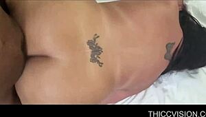 Brunette BBW Feels Ecstasy From Big Black Cock In Hotel