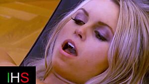 Wow! Gorgeous blonde drilled hard with cumshot in mouth!