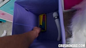 Stepdad shocked by cosplay, leads to forbidden hookup.