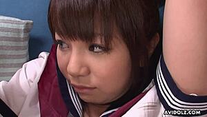 Wow, check out Yuko Ayana, this Japanese brunette squirting uncensored in uniform!