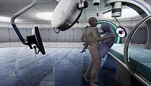 Alien Monster Making Contact with Hairless Pussy and Blowjob