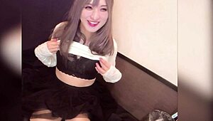 long-haired crossdresser does anal masturbation live on camera