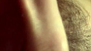 Petite girlfriend fingers her hairy pussy for cash