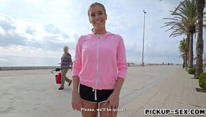 Eurobabe Silvia Dellai gets shaved pussy pounded outdoors for cash in hardcore tattoo scene