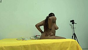 Wow! Plump Brunette Latina Gropes Her Fat Body Before Masturbating Those Thick Buttocks!