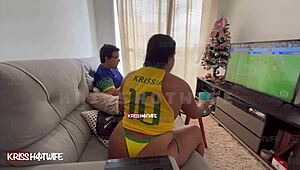 I was a very naughty whore during the Brazil game, flashing and teasing!