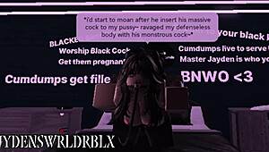 Roblox sex adventure with a hot interracial couple in a condo