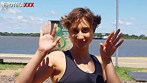 Sadira teases with tattooed body and big cock flashing