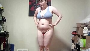 pantsless hiit workout with vibrator inserted during exercises