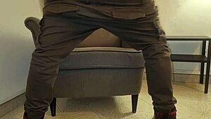 Young stud gets off from teasing and fucking with girth