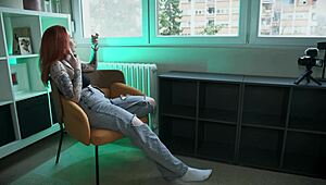 Horny redhead teen craves dick in doggystyle, cowgirl, and wild poses for intense fucking