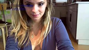 blonde teen rides wild on her favorite dildo toy.