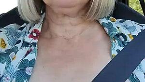 i love flashing my tits in the car for a naughty selfie moment