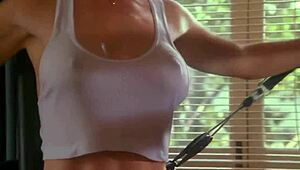 Shannon Tweed in Possessed by the Night, erotic workout scene with rough sex