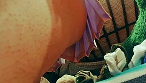 Latina Student Shows Big Ass in Pink Skirt for Voyeur Watching by Men 😈