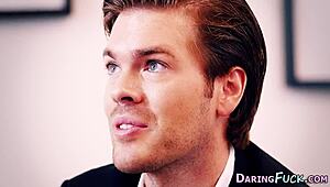 this classy babe swaps jizz after a wild hardcore threesome session