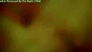 Shannon Tweed in Possessed by the Night, erotic workout scene with rough sex