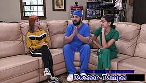 Ditria Roses' first gynecological examination with Dr. Tampa