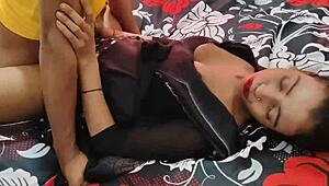 Outdoor Cleaning Turns to Intense Cock Sucking and Stair Fucking