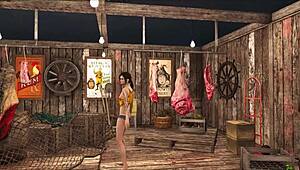 Fallout 4 18+ brunette lutkateessa näyttää seksikkäät kurvit