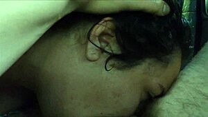 Curvy slut gags on extreme deepthroat in public car