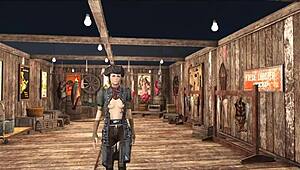 fallout 4 teen brunette in slutty tease fashion, showing off sexy curves