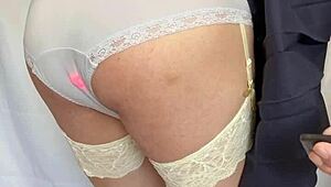 Japanese sailor uniform babe in sexy lingerie with shiny anal plug