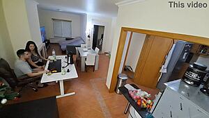 maid in flip flops gets creampie in missionary and cowgirl