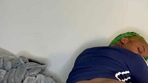 Passionate Pillow Humping After Intense Gym Workout with Big Pussy Lips