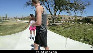 Two lustful asian cuties dominate guy in rough play - thinasian