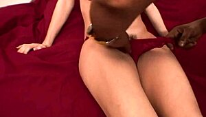 Brunette milf Rayveness craves a massive black cock in her tight shaved pussy and ass.