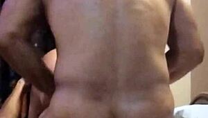 Intense double penetration makes my Mexican wife moan loudly.