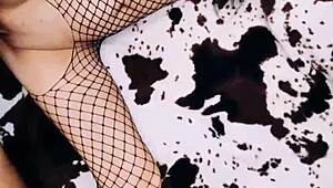 Erotic Wife in Fishnet Bodysuit Spreads Legs for Beautiful Anal POV