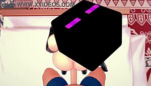 헨타이 3D 마인크래프트 부킹 장면에 완전 푹 빠짐