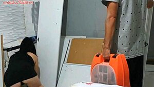 Housewife seduces installer for payment