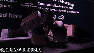 Roblox sex adventure with a hot interracial couple in a condo