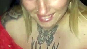 Pickup A Fat Blonde Slut For Cock Blowjob And Facial.