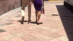 Voyeur Catches Riquisima Cougar Nalgas in Steamy Hidden Moment