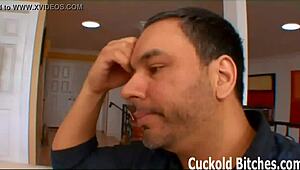 Watch while a real man pounds my pussy in femdom humiliation. Old slave gets instructions for cum.