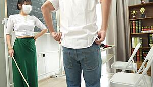 teacher punishes student with spanking and fucking, wet pussy orgasm in homemade doggystyle