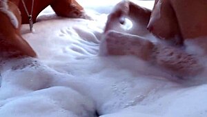 ally takes a sensual bath with her lover and they fuck right there