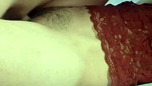 Hot cum splattered on hairy pussy after intense missionary banging.