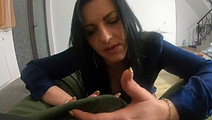 milfycalla gets face fucked in slutty down-jacket for cum play