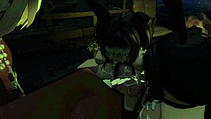 Two bunnies go wild in mating season with rough fun