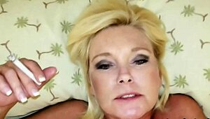 Woman Enjoys Smoking Session With Accessories